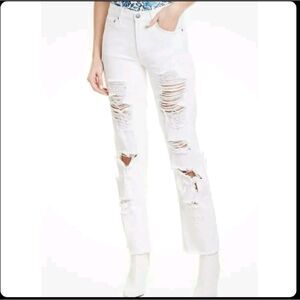 Alice+Olivia High Rise Genevieve Vintage Sugar Extrime Distressed GF Jea…